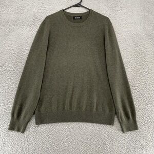 Naadam Sweater Mens Large Green 100% Cashmere Crewneck Knit Quiet Luxury